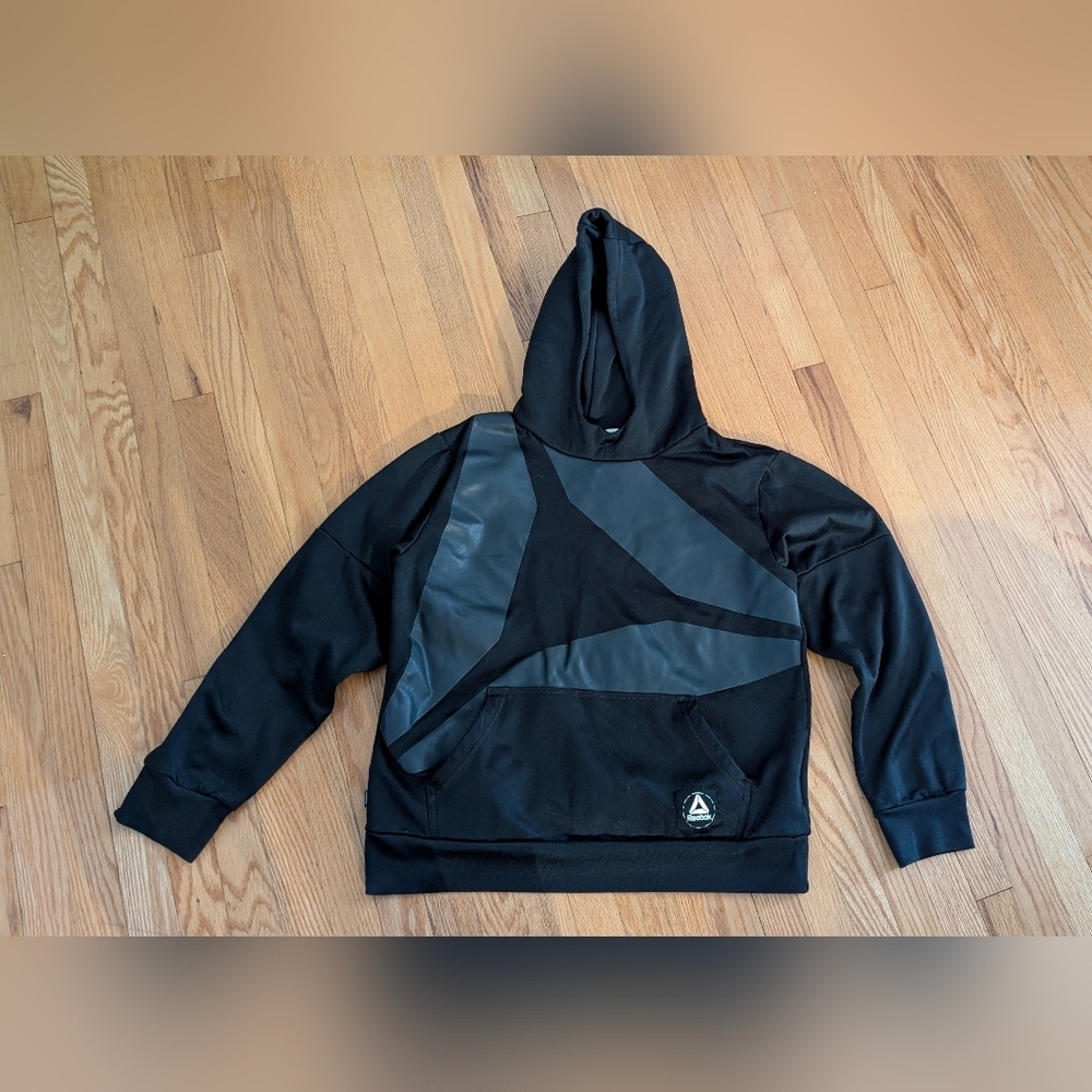 Reebok Black Hoodie with Logo Accents